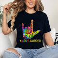 Be Kind ASL Love Sign Language Hand Autism Awareness Tie Dye T-Shirt , Cotton 100%, Top Womenswear Hoodie, Sweatshirt