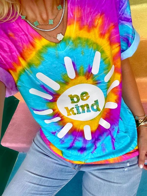 Be Kind Sunshine V-Neck Tee {A Tee is Donated for Every Tee Sold!} Hoodie, Sweatshirt | GrindPrints.com