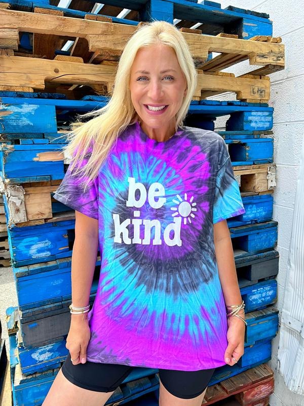 Be Kind Turquoise Swirl Tee - Limited Edition Hoodie, Sweatshirt | GrindPrints.com