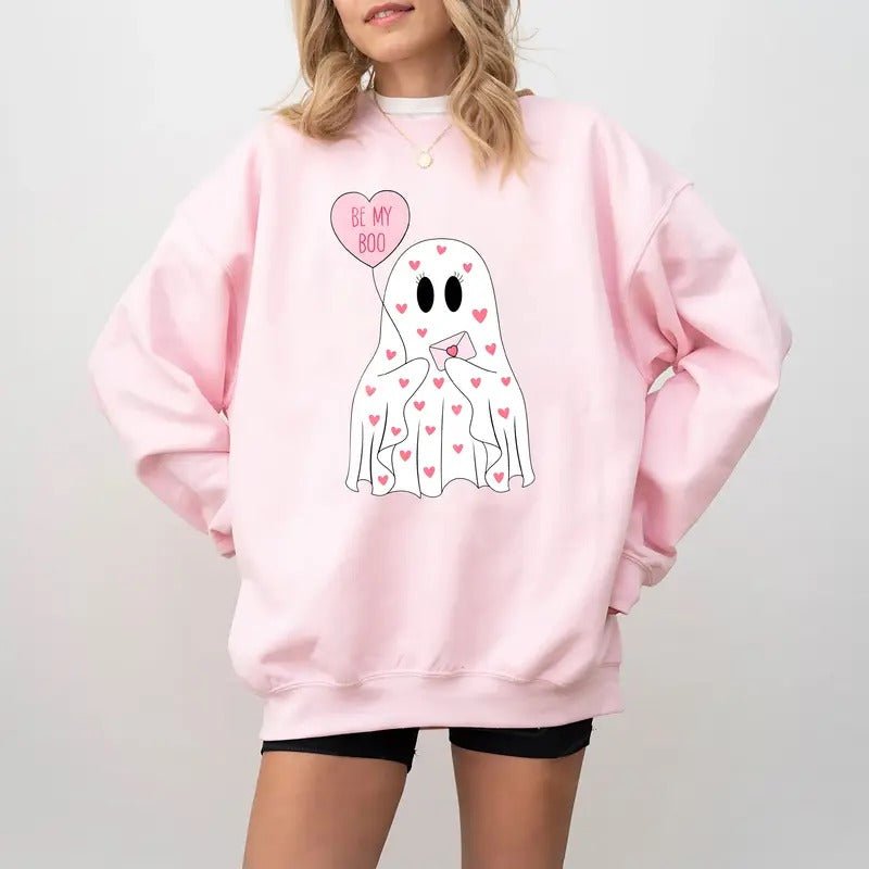 Be My Boo Sweatshirt, Ghost Sweater, Women Valentines Day Sweatshirt, cute valentines day ghost shirt, Ghosts Valentine...