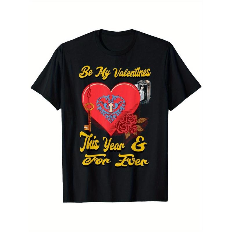 Be My Valentine Forever" - Cotton T-Shirt, 180gsm, Breathable & Soft, Perfect Gift for Men & Women, Casual Fit, Machine...