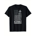Be Strong and Courageous Men Women Christian American Flag T-Shirt made in usa Hoodie, Sweatshirt | GrindPrints.com