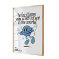 Be The Change You Wish To See In The World Poster, Retro Quote Wall Print, Retro Quote Wall Art, Motivational Print...