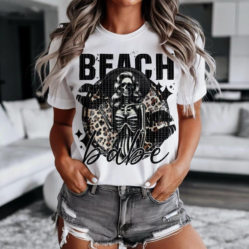 Beach Babe Skeleton DTF Transfers - THIS IS NOT A SHIRT Hoodie, Sweatshirt | GrindPrints.com