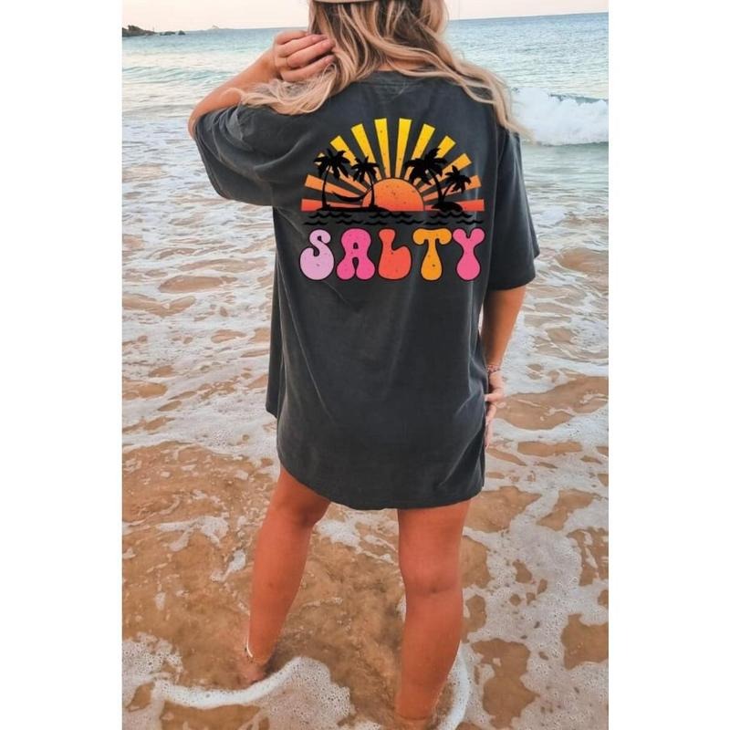 Beach Tshirt, Oversized summer tee, Preppy Clothes, Sunshine State of Mind, Stay Salty Shirt, Trendy Beach Clothes...