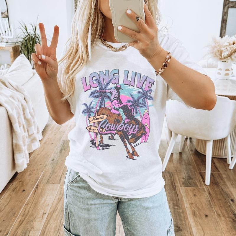 Beachy Long Live Cowboys DTF Transfers - THIS IS NOT A SHIRT Hoodie, Sweatshirt | GrindPrints.com