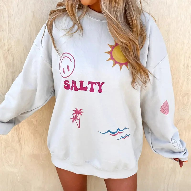 Beachy Sticker Trend Graphic Sweatshirt T-Shirts, Hoodie | GrindPrints.com