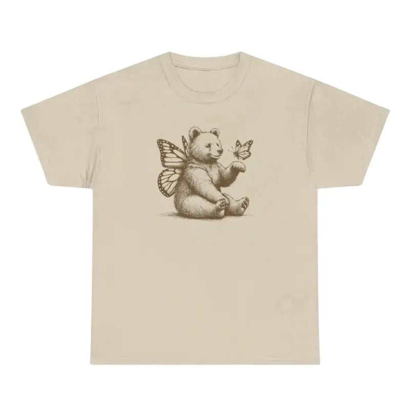 Bear With Butterfly Wings Vintage T Shirt, Retro 90s Bear Shirt, Butterly Retro Tee, Funny Unisex Adult Bear Graphic T...