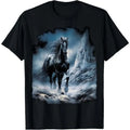 Black Horse Running Through Snow Made USA T-Shirts, Hoodie, Sweatshirt