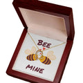 Bee Mine Necklace, Romantic Valentines Day Necklace, Valentine's Gift, Be My Valentine, Love Necklace With Message Card,...