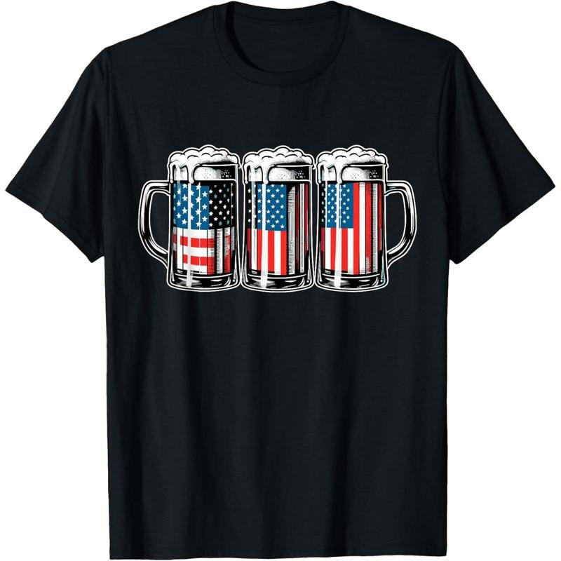 Beer American Flag 4th of July Men Merica Drinking USA T-Shirt  made in us Hoodie, Sweatshirt | GrindPrints.com
