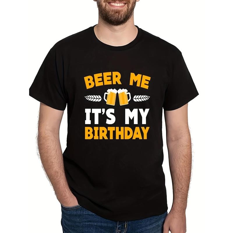 Beer Me Birthday Party Apparel 139711 Funny Men's Short Sleeve Graphic T-shirt Collection Black Made in USA Hoodie,...