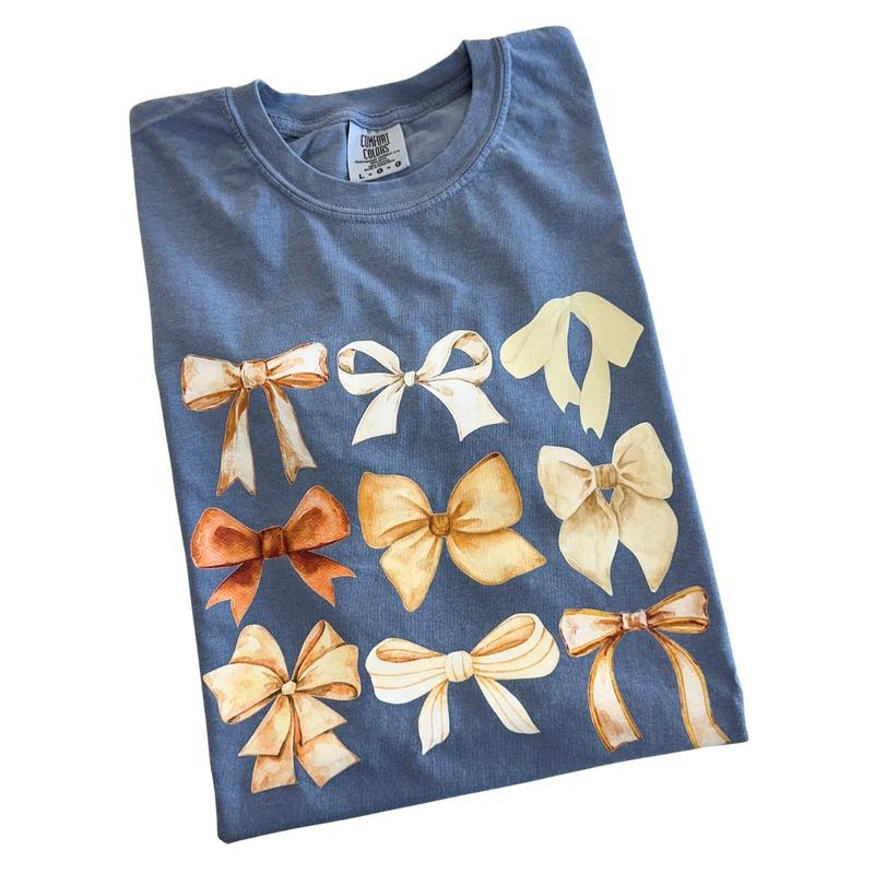 Beige Bow Collage Comfort Colors T-Shirt Hoodie, Sweatshirt | GrindPrints.com