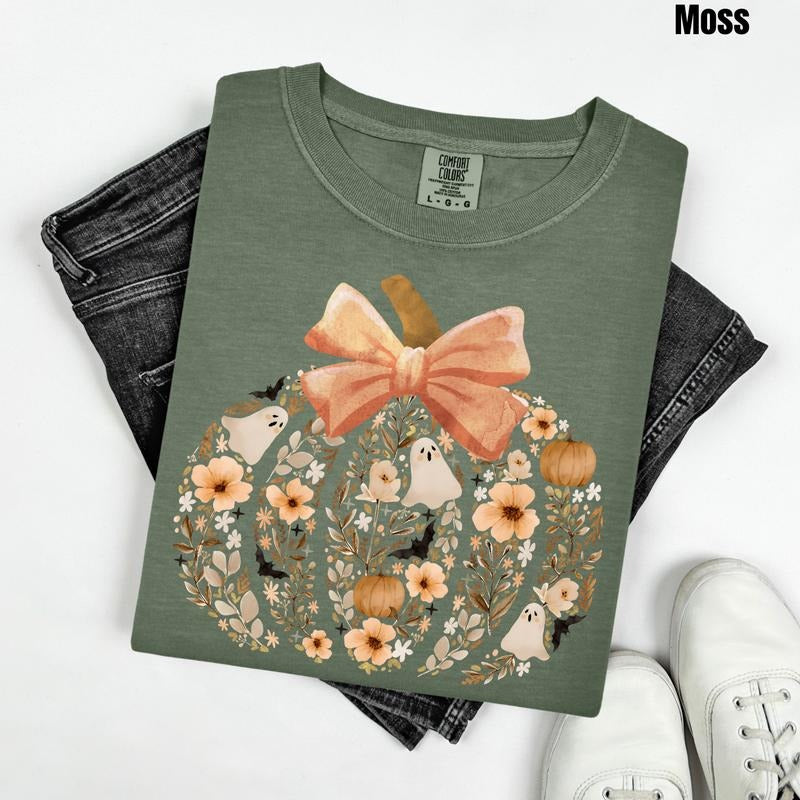 Beige Pumpkin Scene Comfort Colors T-Shirt 'NLB' Hoodie, Sweatshirt | GrindPrints.com