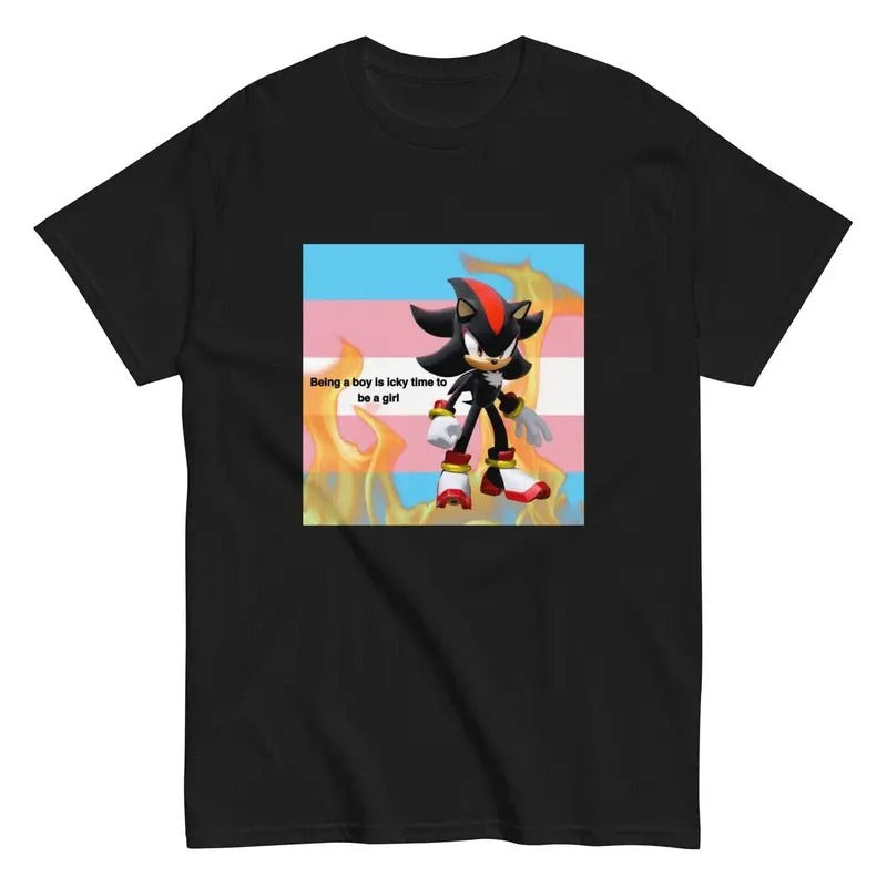 Being boy is icky time to be a girl shadow the hedgehog meme t-shirt Hoodie, Sweatshirt | GrindPrints.com