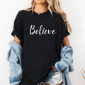 Believe Custom colors tee shirt Casual Comfort Cotton Top Womenswear Hoodie, Sweatshirt | GrindPrints.com