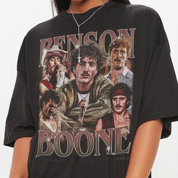Benson Boone Bootleg Tee - 90s Vintage Fan Merch - Shop Now! Cotton Fabric Hoodie, Sweatshirt | GrindPrints.com