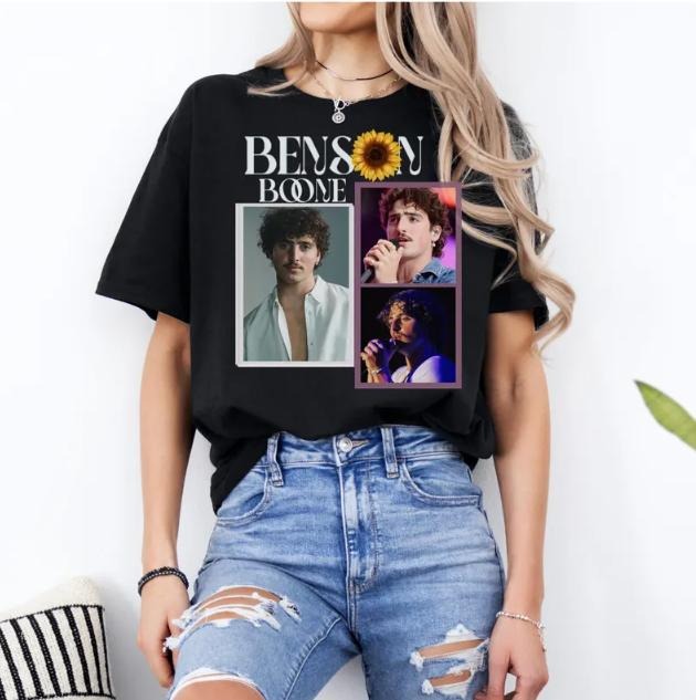 Benson Boone Concert Tee - Soft, Comfy, Unisex - Shop Now! Cotton Fabric Hoodie, Sweatshirt | GrindPrints.com