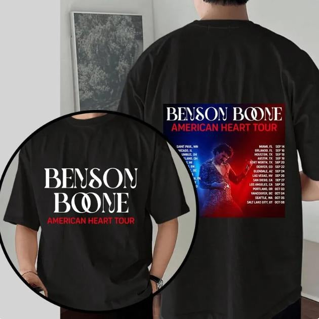 Benson Boone Double-Sided Tour Tee - 2025 American Heart, Unisex