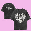 Benson Boone Maybe I'm Better Alone Graphic Tee, Retro Psychedelic Typography Shirt, Viral Pop Lyric Shirt, Unisex...