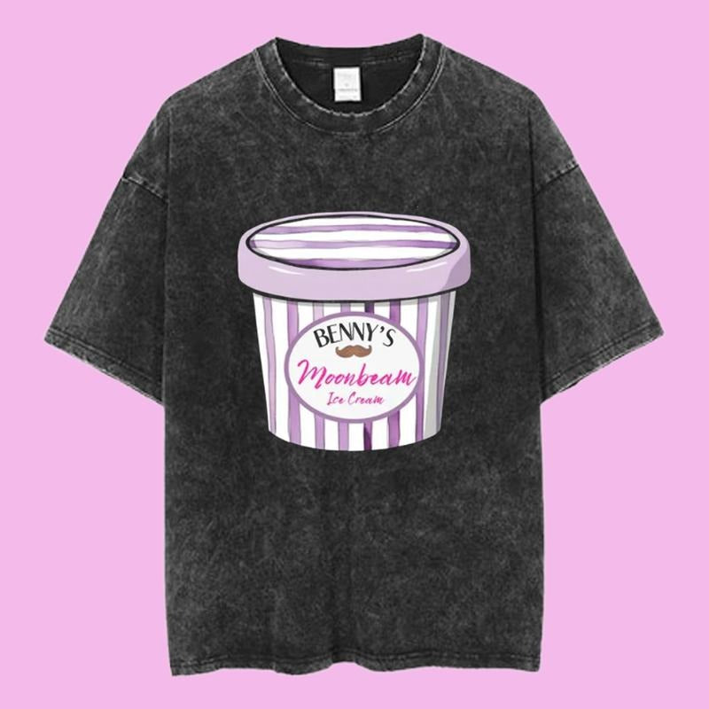 Benson Boone Moonbeam Ice Cream Graphic Tee, Mystical Dessert Design, American Heart Tour Merch, Unisex Menswear...