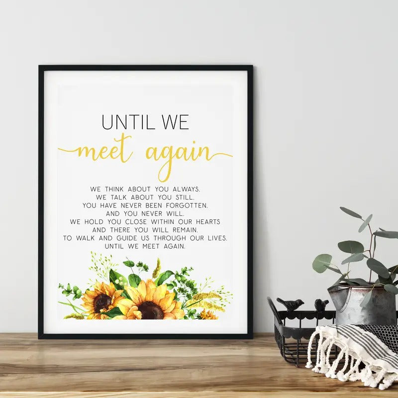 Bereavement Gifts, Memorial Poster Prints, Until We Meet Again, Memorial Print, You Have Never Been Forgotten,  Memorial...