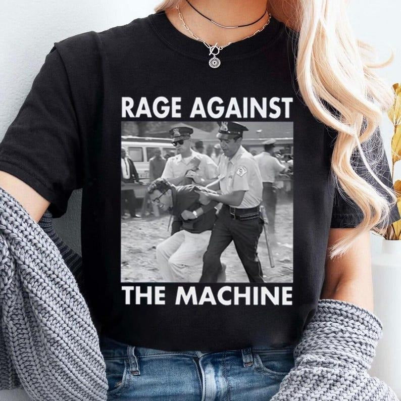 Bernie Sanders, Fight Oligarchy Shirt, Political Activism T-Shirt, 1963 Arrest Photo, Rage Against The Machine,...