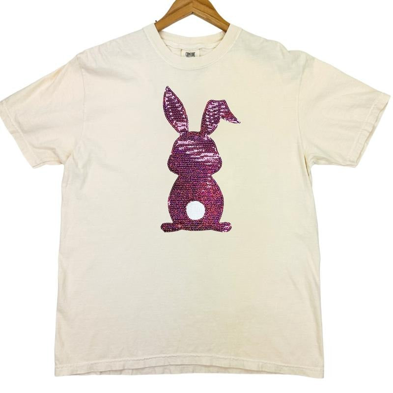 Berry Bunny Sequin Patch Comfort Colors T-Shirt Hoodie, Sweatshirt | GrindPrints.com