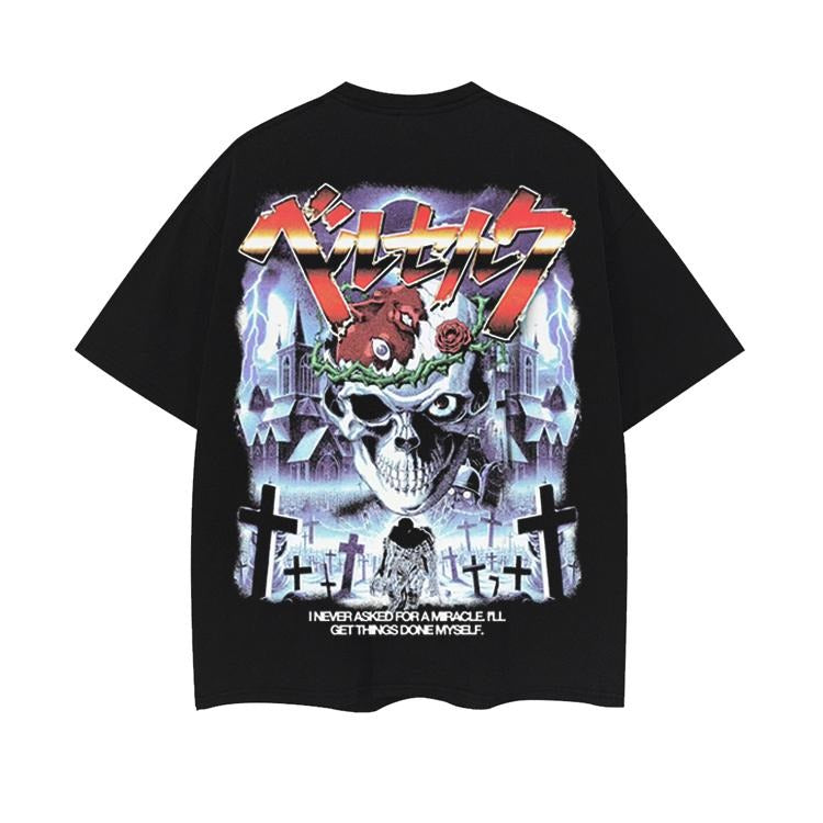 Berserk "Large Format Print" Heavyweight Vintage Tee 100% Cotton OVERSIZED Anime T-shirt Menswear Top Gothic Clothes...