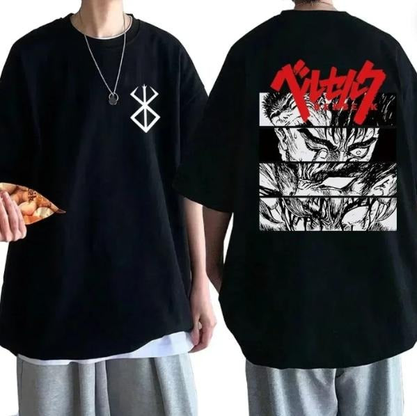 Berserk No.2 Shirt Japanese Hot Blooded Anime Print Casual Streetwear 100% Cotton Shirt Fan Him Her Short Sleeve Shirt Shirt Trending Top Menswear T-Shirts, Hoodie, Sweatshirt