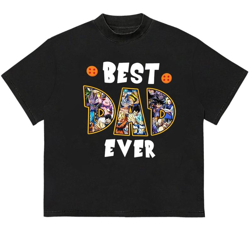 Best Dad Ever Dragonball Z T-Shirt Trendy Gift for Him Edgy Streetwear Hoodie, Sweatshirt | GrindPrints.com