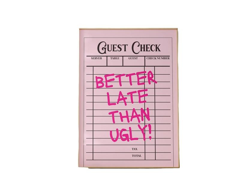 Better Late Than Ugly Wall Art Guest Check Print Wall Art, Cowgirl Aesthetic Western Art Vintage Bar Cart, Dorm Decor,...
