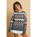 Beverly and Beck Women's Bow Fair Isle Oversized Sweater T-Shirts, Hoodie, Sweatshirt | GrindPrints.com
