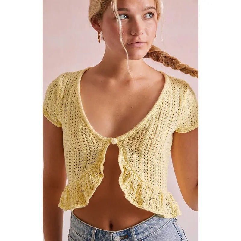 Beverly and Beck Women's Elenah Crochet Top T-Shirts, Hoodie, Sweatshirt | GrindPrints.com