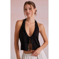 Beverly and Beck Women's Hailey Trim Halter Tank Top T-Shirts, Hoodie, Sweatshirt | GrindPrints.com