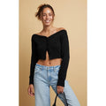 Beverly and Beck Women's Isabela Off-The-Shoulder Cropped Cardigan T-Shirts, Hoodie, Sweatshirt | GrindPrints.com