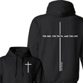 Bible Verse John 14:6 The Way The Truth and The Life 2 Sided Unisex Hoodie, Religious Tee, Bible Verse Shirt, Jesus...