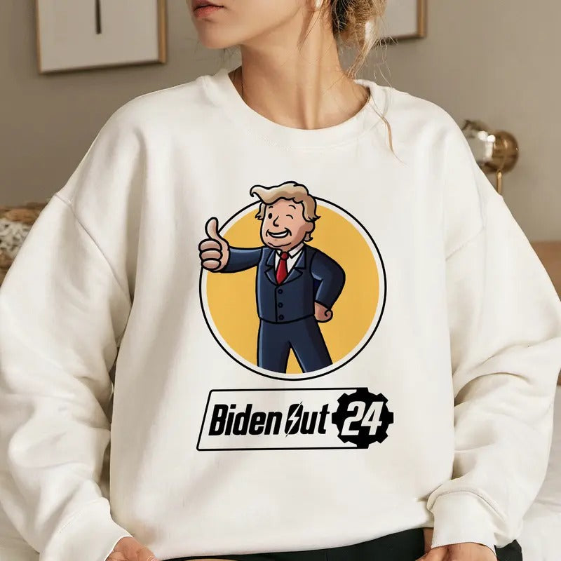 Biden Out Fallout t-shirt, Fallout movies shirt, cartoon sweatshirt hoodie | GrindPrints.com