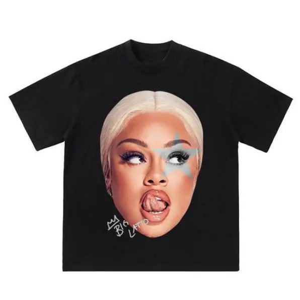 Big Face Lattooo Blue Star Graphic Rap Shirt Hoodie, Sweatshirt | GrindPrints.com