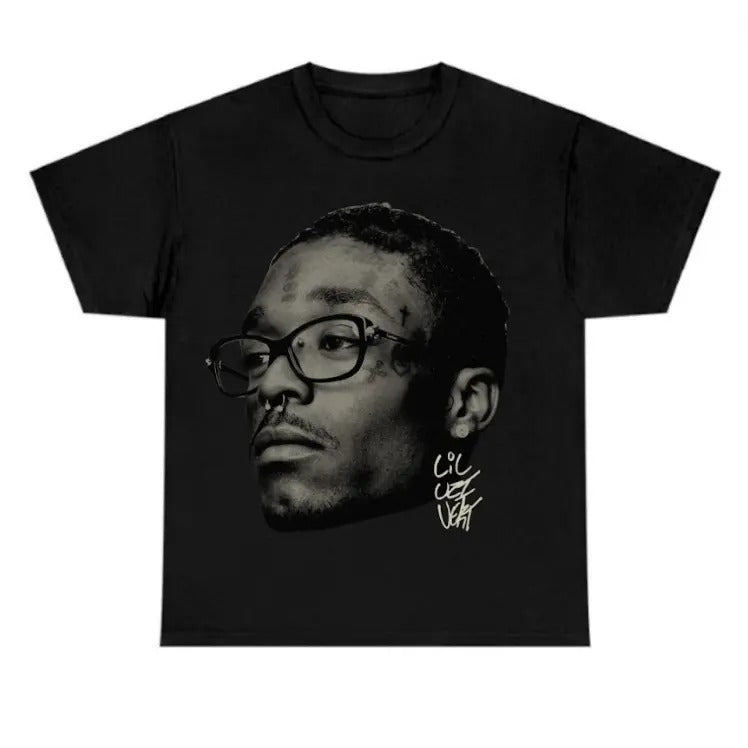 Big Face Lil Uzii Vert Black Tee - Men's Casual T-shirt - Menswear Hoodie, Sweatshirt | GrindPrints.com