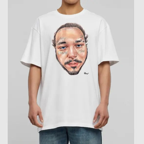 Big Face Post Shirt, Maloneee Tee Cotton Fabric Hoodie, Sweatshirt | GrindPrints.com