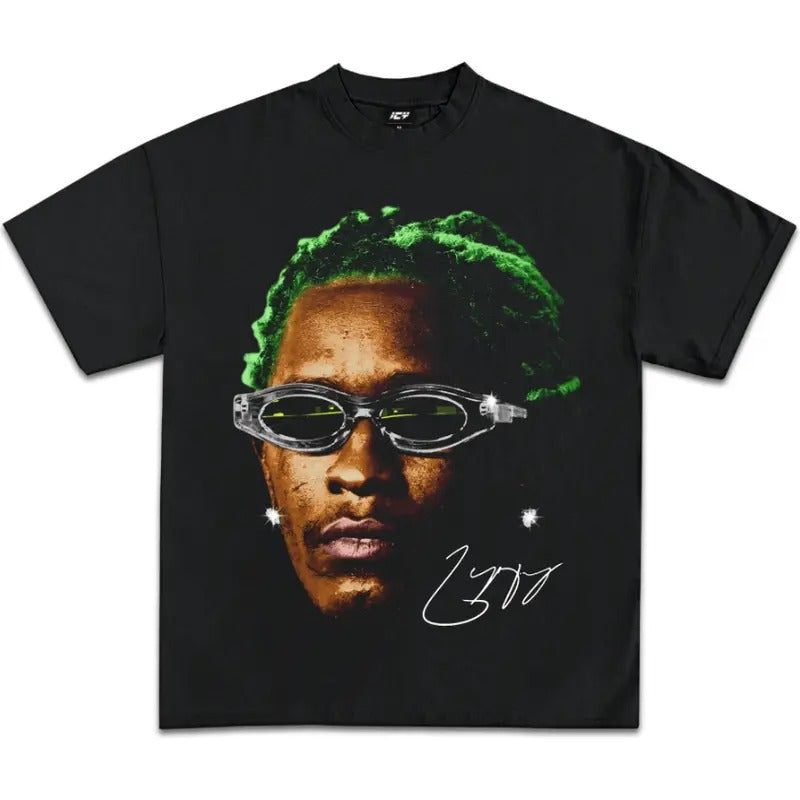Big Face Younggg Thugggg Green Hair Graphic T-Shirt Hoodie, Sweatshirt | GrindPrints.com