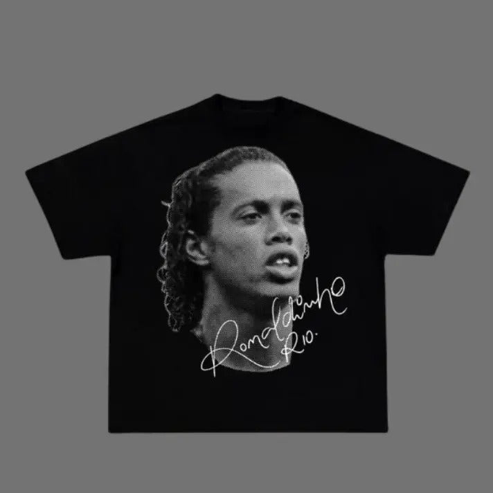 Big Head The Ronaldinho T-Shirt, Ronaldinho Vintage Tee, Unisex Soccer Shirt, Sweatshirt, Graphic Tees, Menswear...