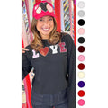 Big Heart Love Sequin Valentine Graphic Long Sleeve T-Shirt Hoodie, Sweatshirt | GrindPrints.com