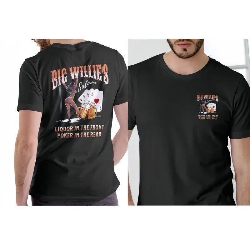 Big Willie's Saloon T-shirt, T-shirt For men Womenswear Sweatshirt Classic Cotton Hoodie | GrindPrints.com