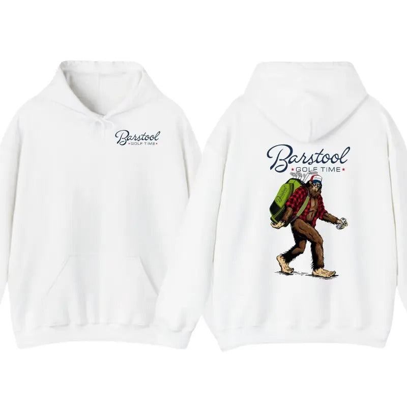Bigfoot Barstool Golf 2 Side Hoodie T-Shirt - Men's Cotton Tee for Outdoors Sports Sweatshirt | GrindPrints.com