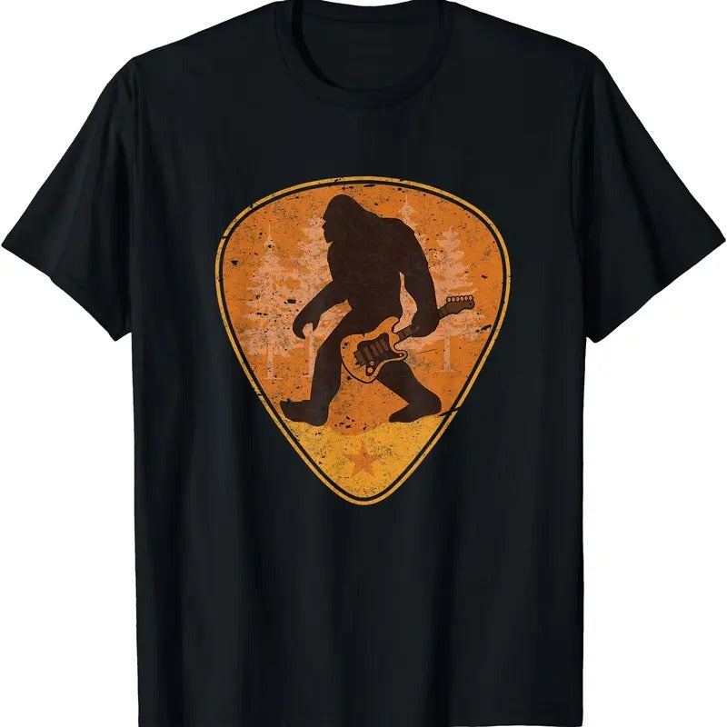 Bigfoot Guitar Sasquatch Yeti Shirt Guitarist Music Men Tee T-Shirt Hoodie, Sweatshirt | GrindPrints.com