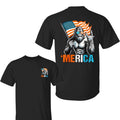 Bigfoot Merica Rock American Flag Patriotic 4th Of July T-Shirt, Outfits Summer Tee Gift For BF Men's Short Sleeve Cotton...