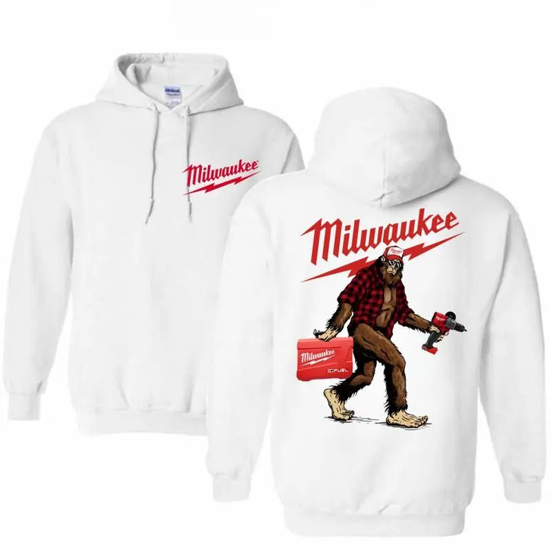 Bigfoot Milwaukee Unisex Cotton 2 sided Hoodie, Bigfoot Milwaukee Fuel Handle Chainsaw full Colors Hoodie T-Shirts,...