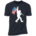 Bigfoot Rock and Roll American Flag Short Sleeve T-Shirt made in usa Hoodie, Sweatshirt | GrindPrints.com